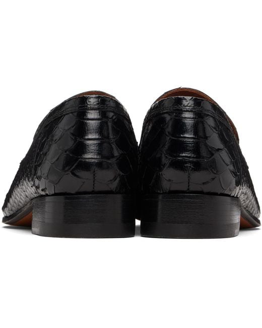 Paris Texas Black Embossed Slip-On Flats