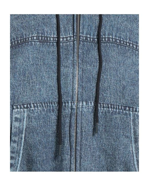 Rag & Bone Blue Denim Hooded Baseball Jacket