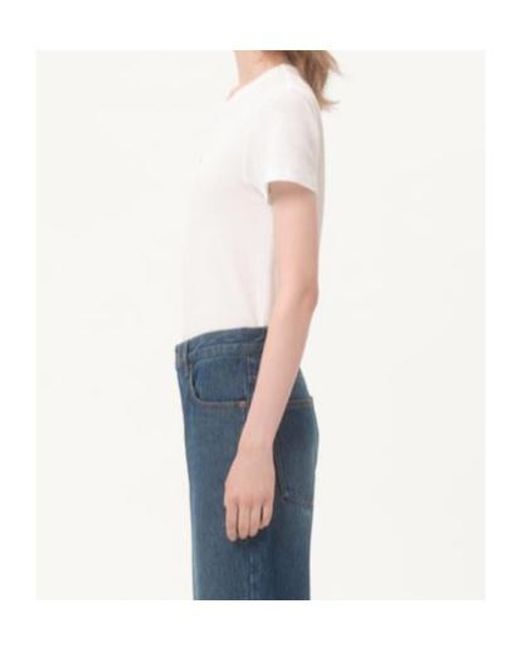 Valentino White Logo Embroidered Crewneck T-Shirt