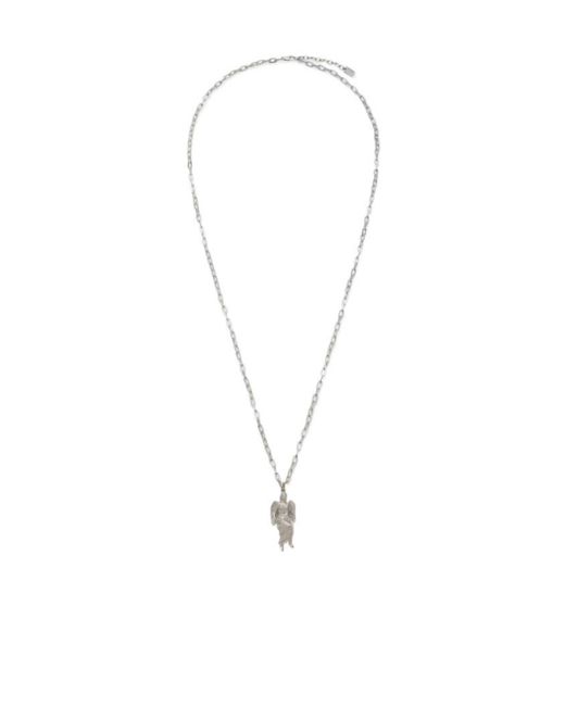 Fendi White Coloured Metal Necklace