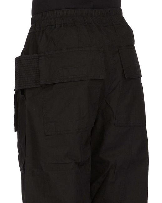 Rick Owens Black Drawstring Straight Trousers for men