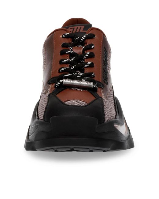 Steve Madden Brown Spliced Mesh Sneakers