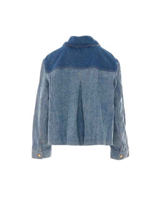 Ganni Blue Patchwork Denim Jacket