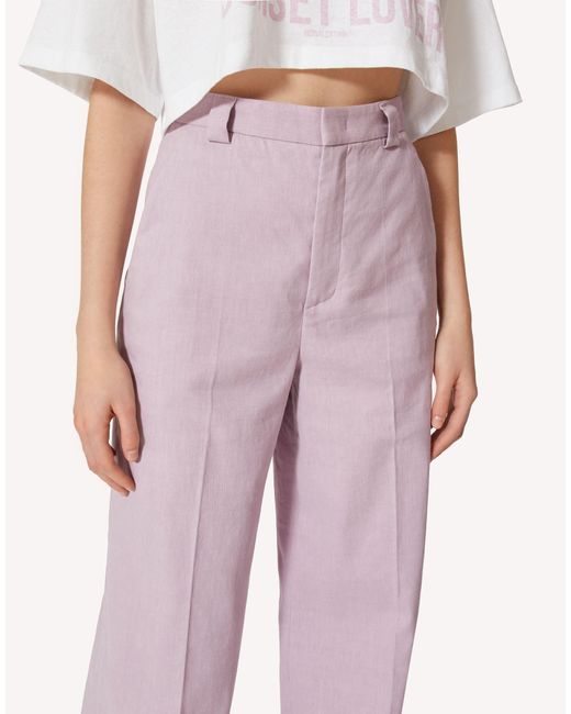RED Valentino Pink Wide-Legged Casual Pants
