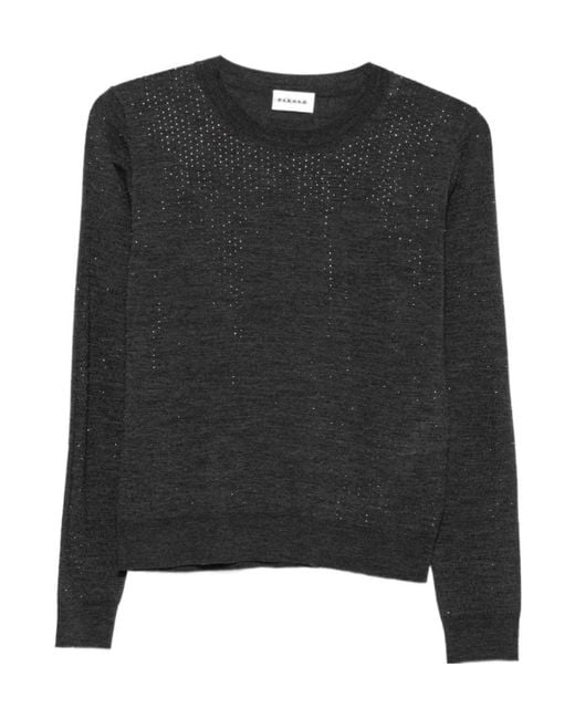 P.A.R.O.S.H. Black Crystal-Embellished Sweater