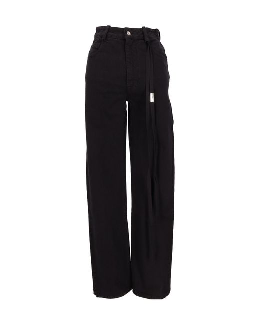 Ann Demeulemeester Black Herme 5 Pockets Slim Fit Cropped Jeans