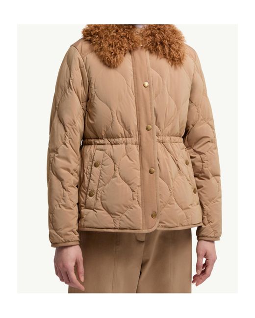 Moncler Brown Quintin 3-In-1 Shearling-Trimmed Short Quilted Jacket