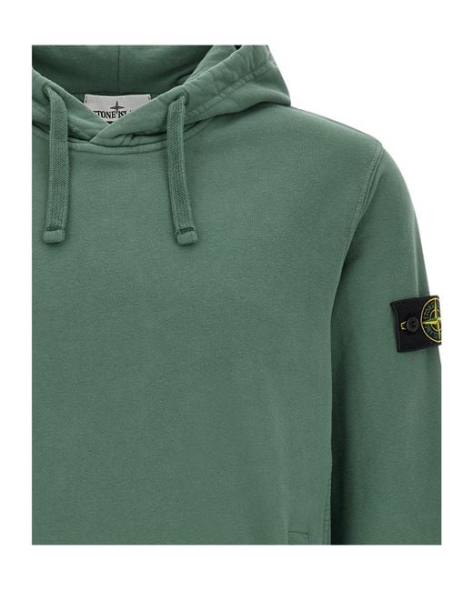 Stone Island Green 'Badge Hoodie for men