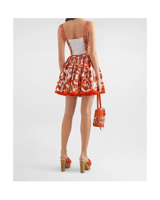 Dolce & Gabbana Red Silk-Blend Crop Top