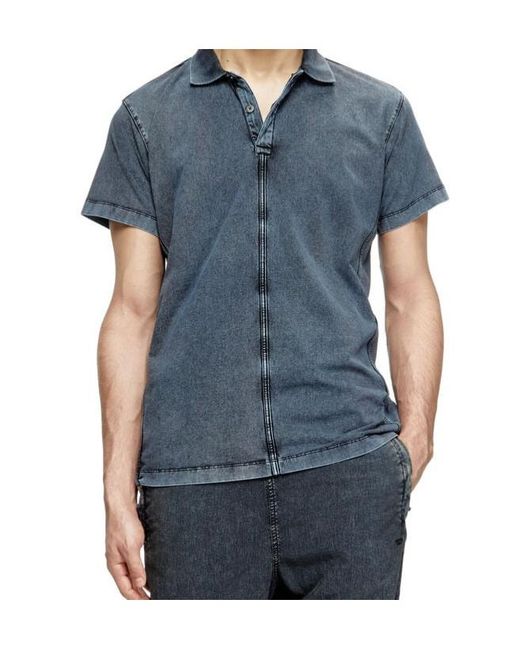 DIESEL Blue T-Nomely Buttoned-Fastening Polo Shirt for men