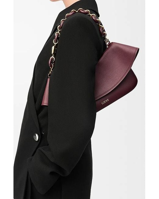 Loewe Purple Medium Leather Ola Shoulder Bag