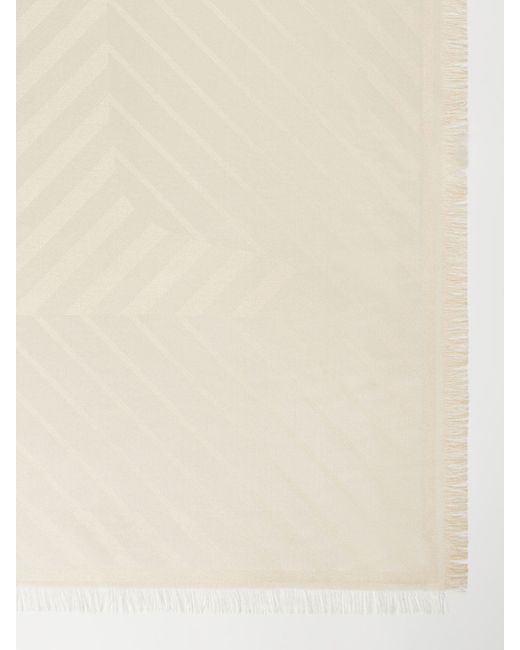 Max Mara Natural Frayed Edge Scarf
