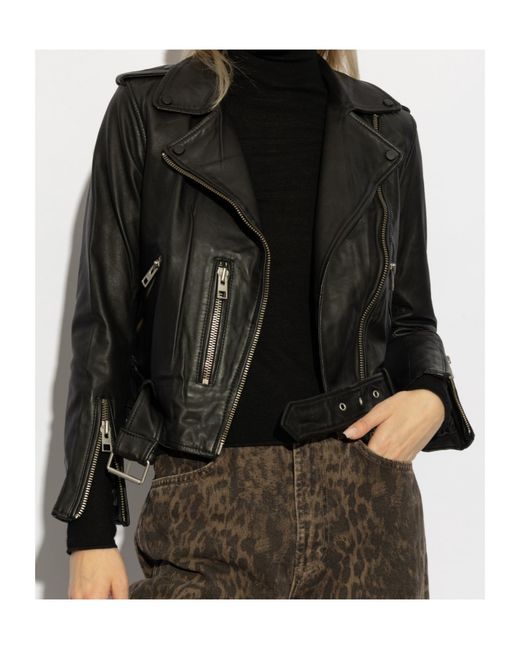 AllSaints Black Leather Jacket Balfern