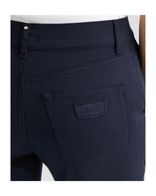 Liu Jo Blue High-Rise Cropped Trousers