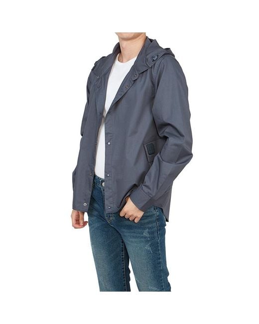 C P Company Blue Hooded Cotton Shirt Jacket for men