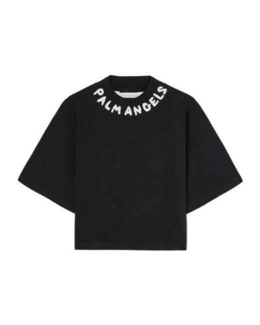 Palm Angels Black Logo Cropped T-Shirt