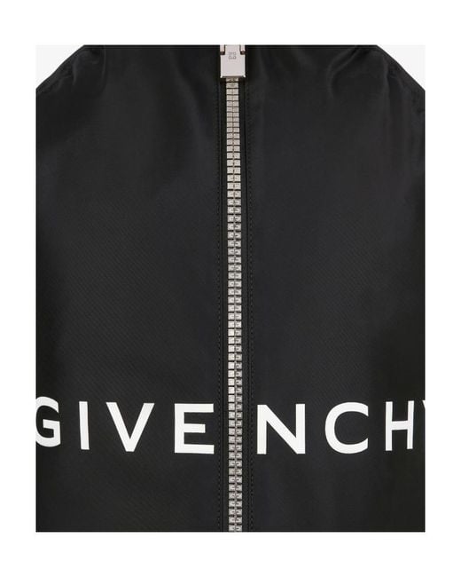 Givenchy Black Logo Printed Zipped Backpack for men