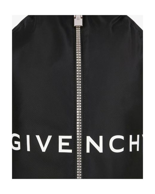 Givenchy Black Logo Printed Zipped Backpack for men