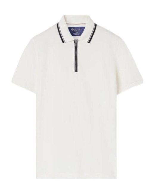 Loro Piana Zip Regatta Polo Shirt in White for Men | Lyst UK