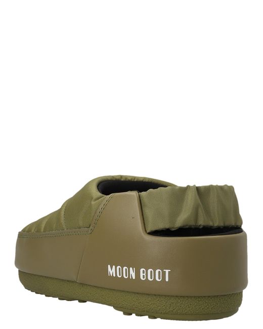 Moon Boot Green Elasticated Band Padded Slippers