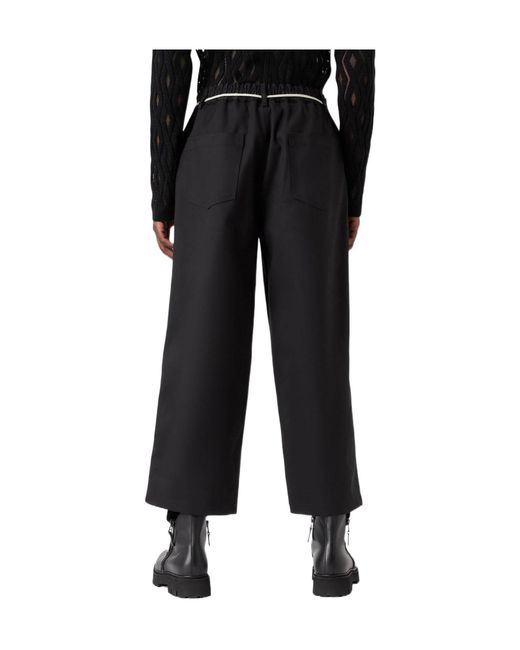 Emporio Armani Black Solid-Color Casual Trousers for men