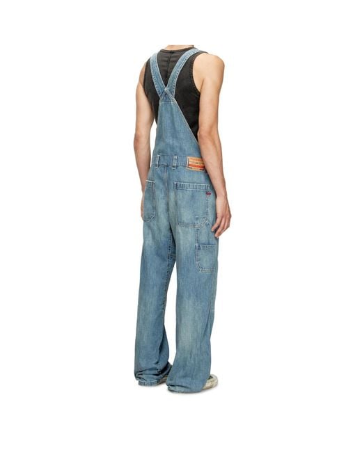 DIESEL Blue D-Framu-U Denim Dungarees for men