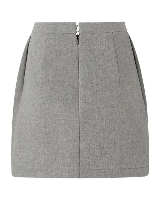 Pinko Gray Pleated Mini Skirt