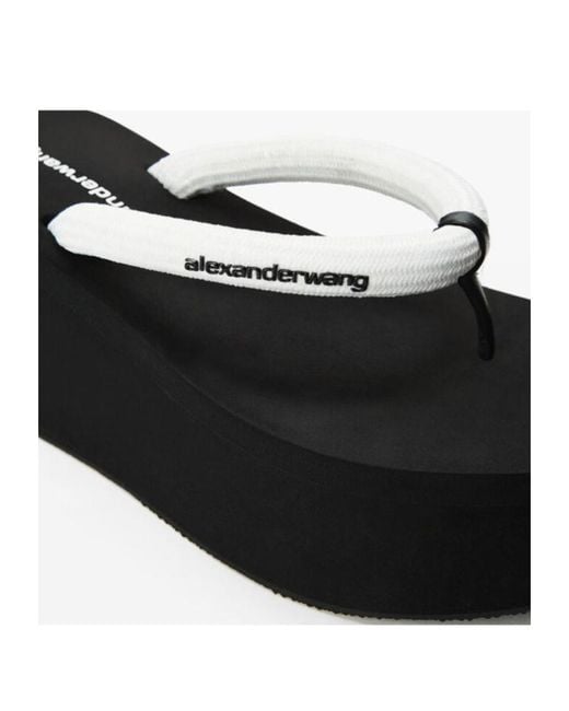 Alexander Wang Black Jenna Thong Platform Sandals