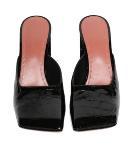 AMINA MUADDI Black High-Heel Mules