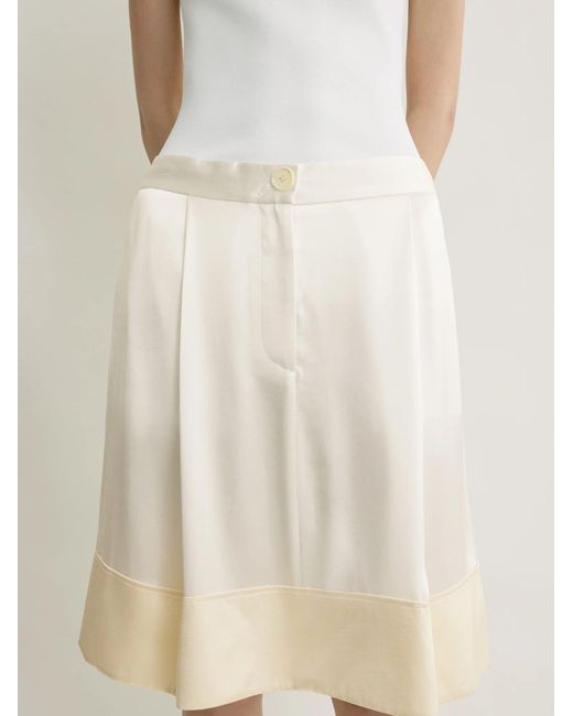 Totême  Natural Totême Contrast Satin-Trim Skirt