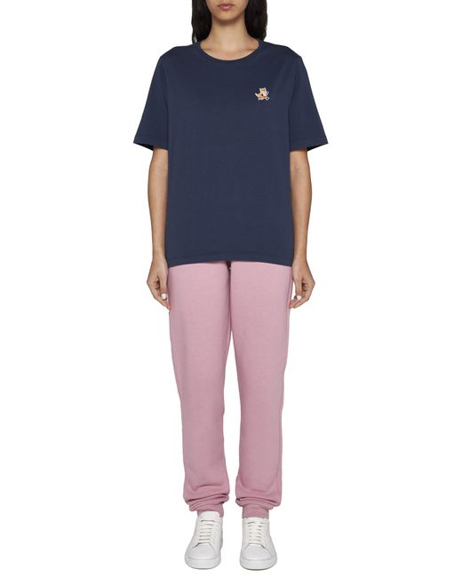 Maison Kitsuné Blue Aison Kitsuné Speedy Fox Patch Crewneck T-Shirt