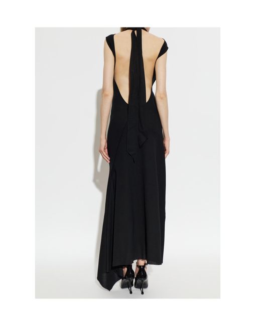 The Attico Black The Draped Scarf-Back Dress
