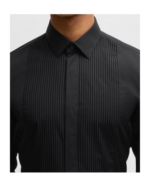 Boss Black Lapel Long Sleeve Shirt for men