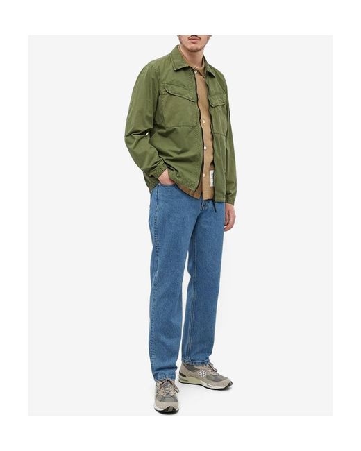 Stone Island Green Compass-Logo Zip-Up Shirt Jacket for men