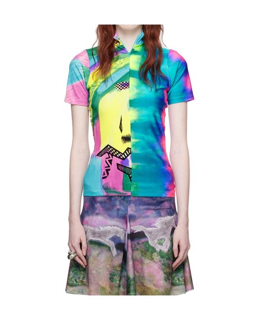 Conner Ives Blue Printed T-Shirt
