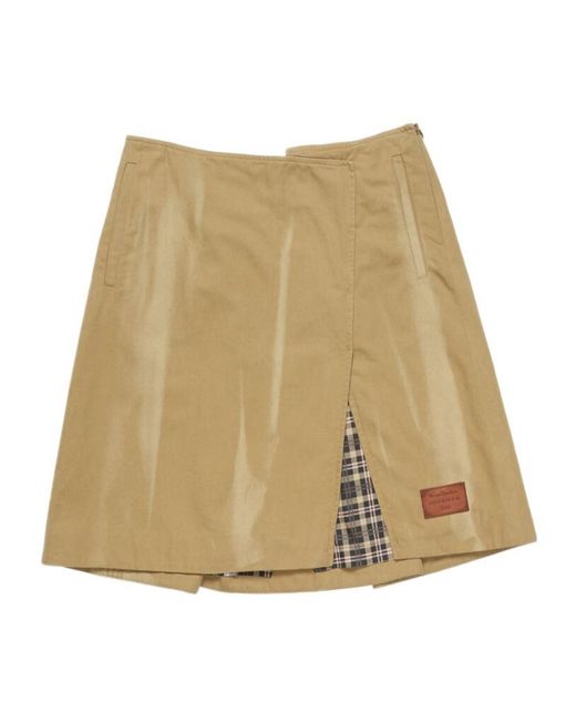 Acne Natural Twill Midi Skirt