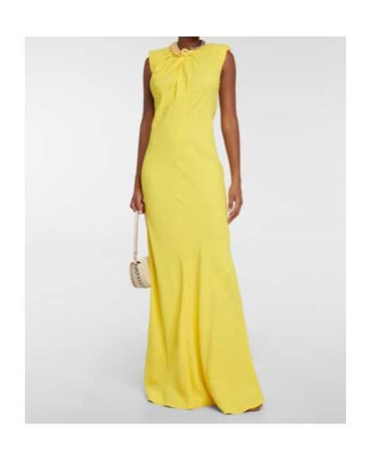 Stella McCartney Yellow Chain-Detail Maxi Dress