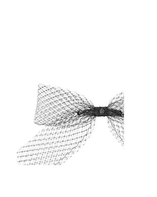 Maison Michel White Aya Bow Hairclip