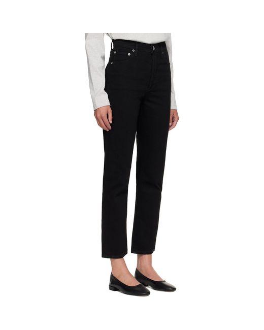 Agolde Black 90S Retro Style Cropped Pants