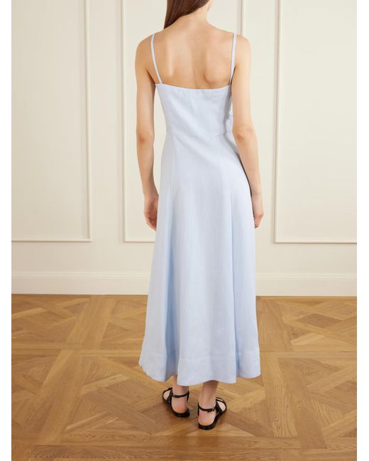 Gabriela Hearst Blue Magritte Sleeveless Midi Dress
