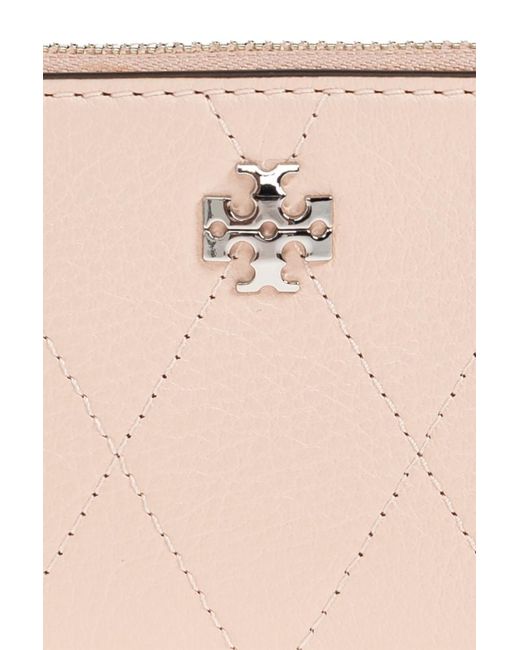 Tory Burch Pink Charlie Quilted Card Case