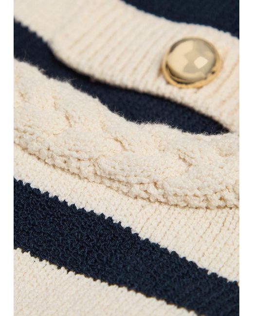 FRAME Blue The Harbor Striped Knit Tank