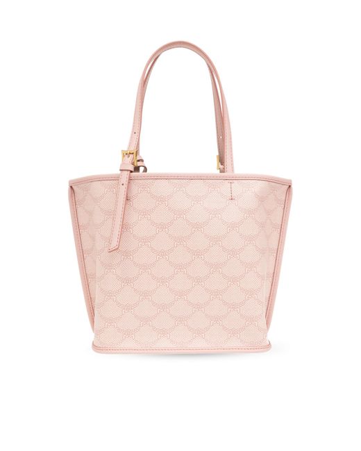 MCM Pink Mini Himmel Lauretos Monogram Pattern Tote Bag