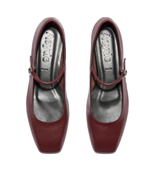 Aeyde Brown Nappa Leather Flat Shoes