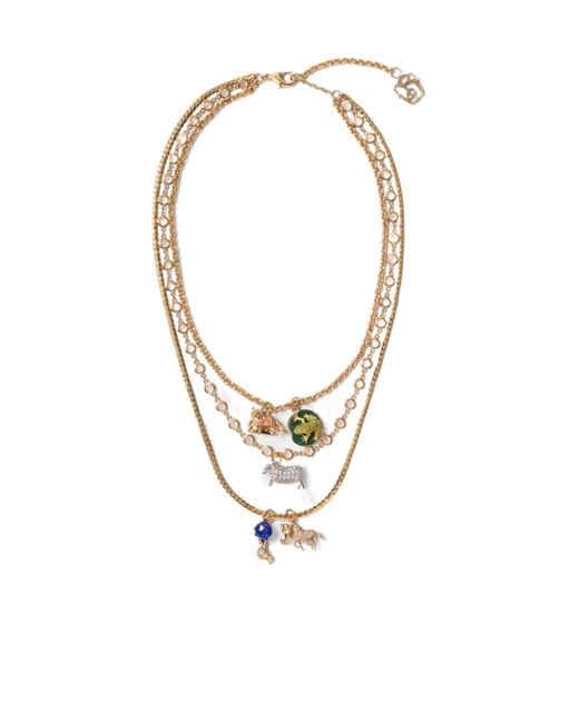 Burberry White Charm Triple Layer Necklace