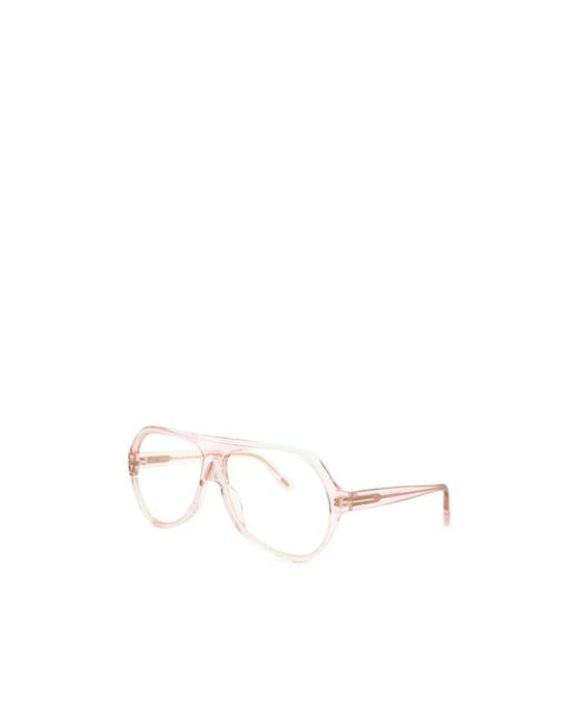 Tom Ford White Geometric Frame Sunglasses for men