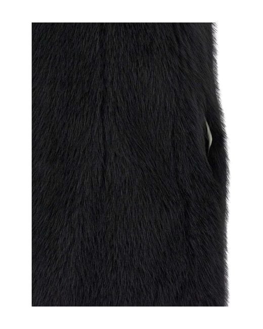 Herno Black Faux-Fur Sleeveless Gilet