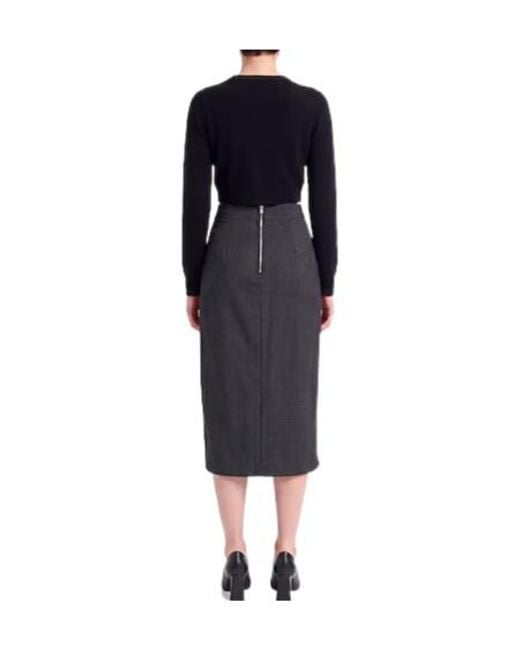 Isabel Marant Black Plaid Midi Skirt