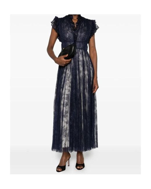 Alberta Ferretti Blue Lace Dress
