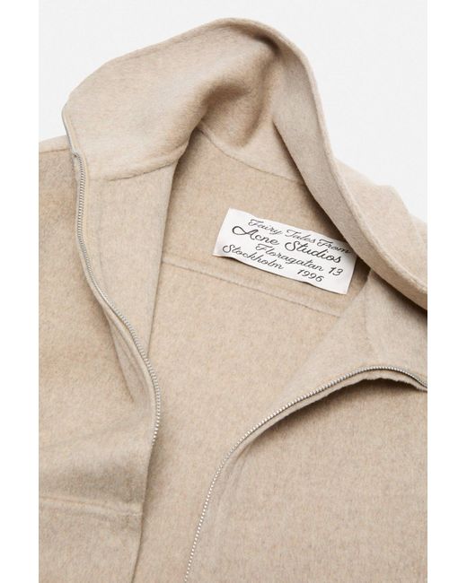 Acne Natural High-Neck Cropped Jacket